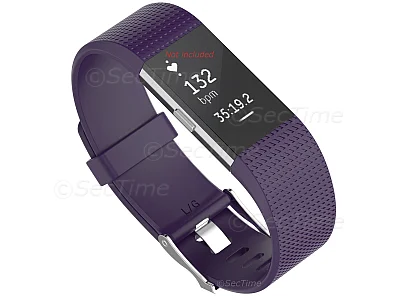 (image for) Replacement Silicone Watch Strap Band For Fitbit Charge 2 Dark Purple - Large