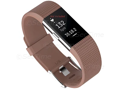 (image for) Replacement Silicone Watch Strap Band For Fitbit Charge 2 Brown - Small