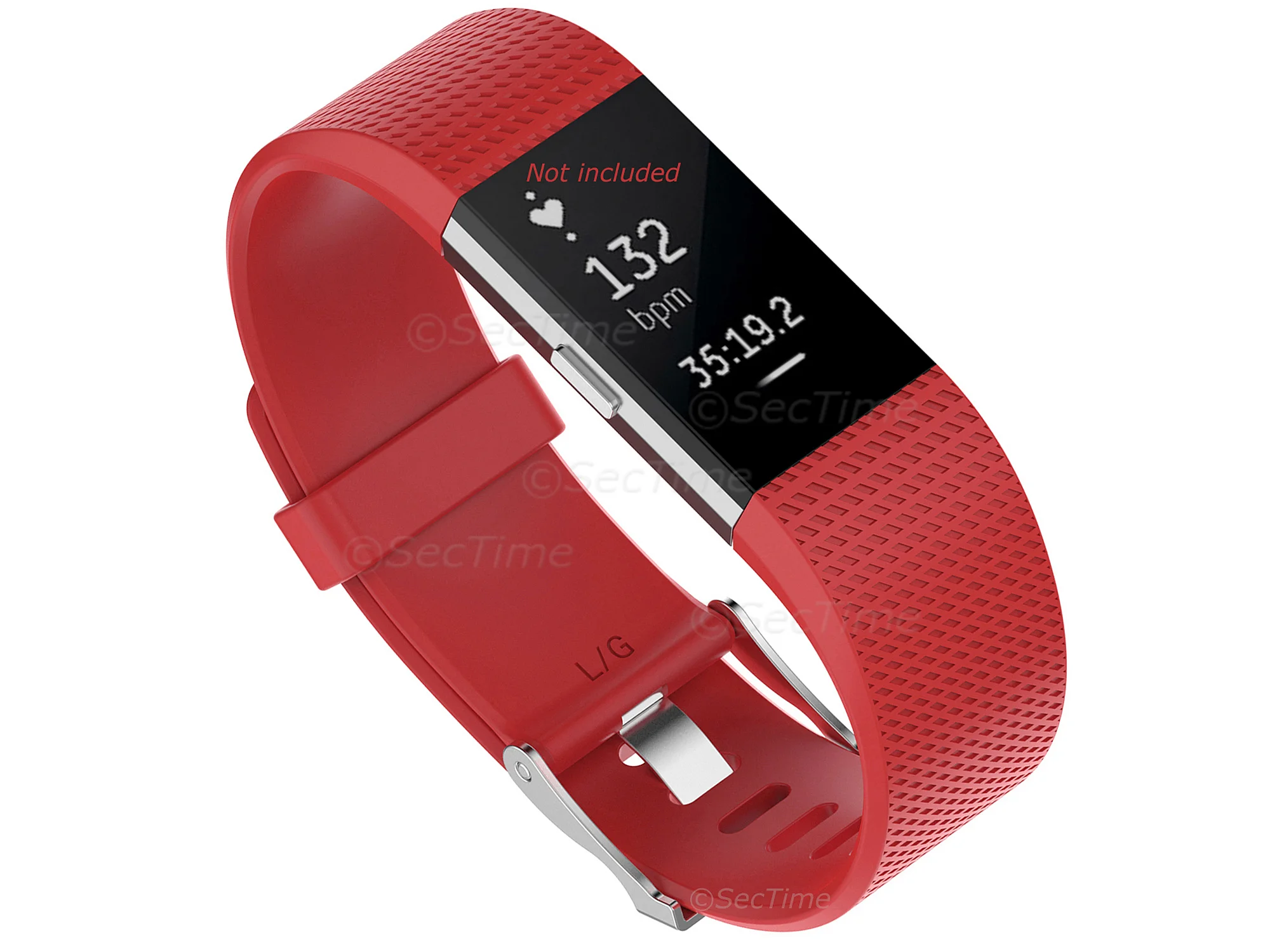 (image for) Replacement Silicone Watch Strap Band For Fitbit Charge 2 Orange-Red - Small