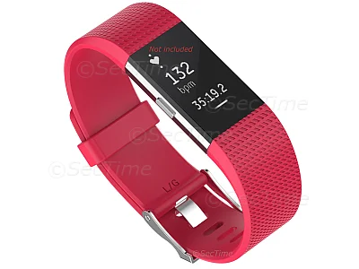 (image for) Replacement Silicone Watch Strap Band For Fitbit Charge 2 Red - Small