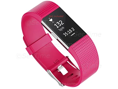 (image for) Replacement Silicone Watch Strap Band For Fitbit Charge 2 Raspberry - Large