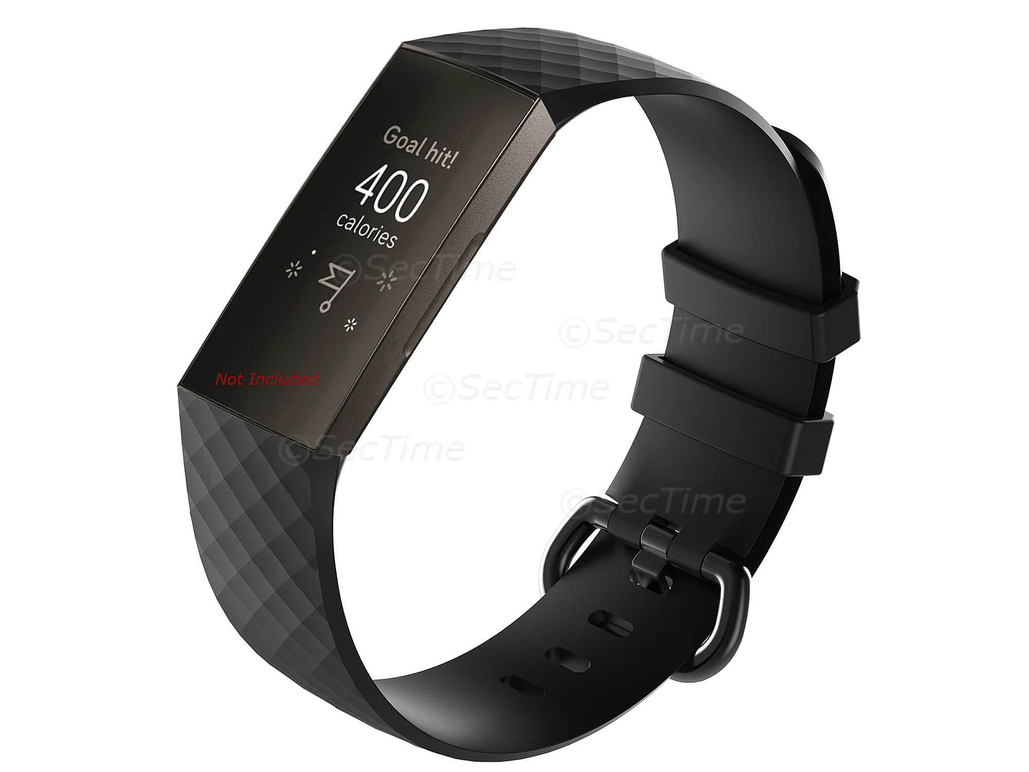 (image for) Replacement Silicone Watch Strap Band For Fitbit Charge 3 Black - Small