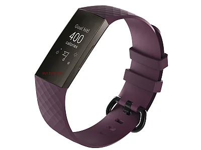(image for) Replacement Silicone Watch Strap Band For Fitbit Charge 3 Purple - Small
