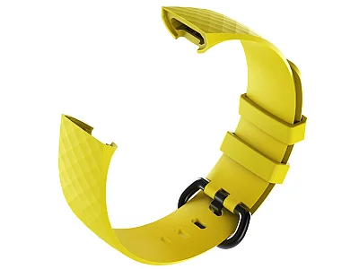 (image for) Replacement Silicone Watch Strap Band For Fitbit Charge 3 Yellow - Small (2)