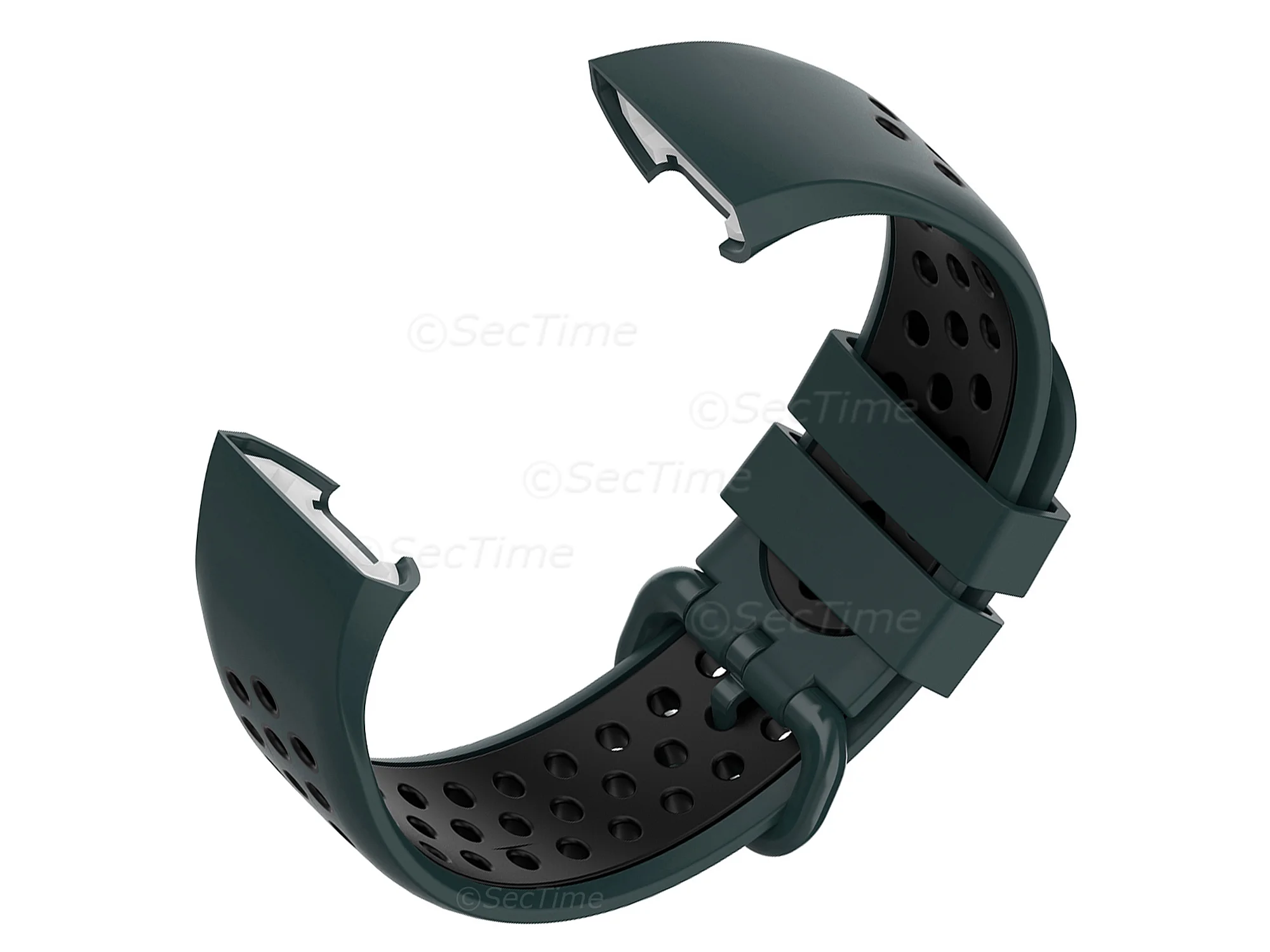 (image for) Silicone Watch Strap Band For Fitbit Charge 3, 4 Green/Black - Universal - M2 (3)