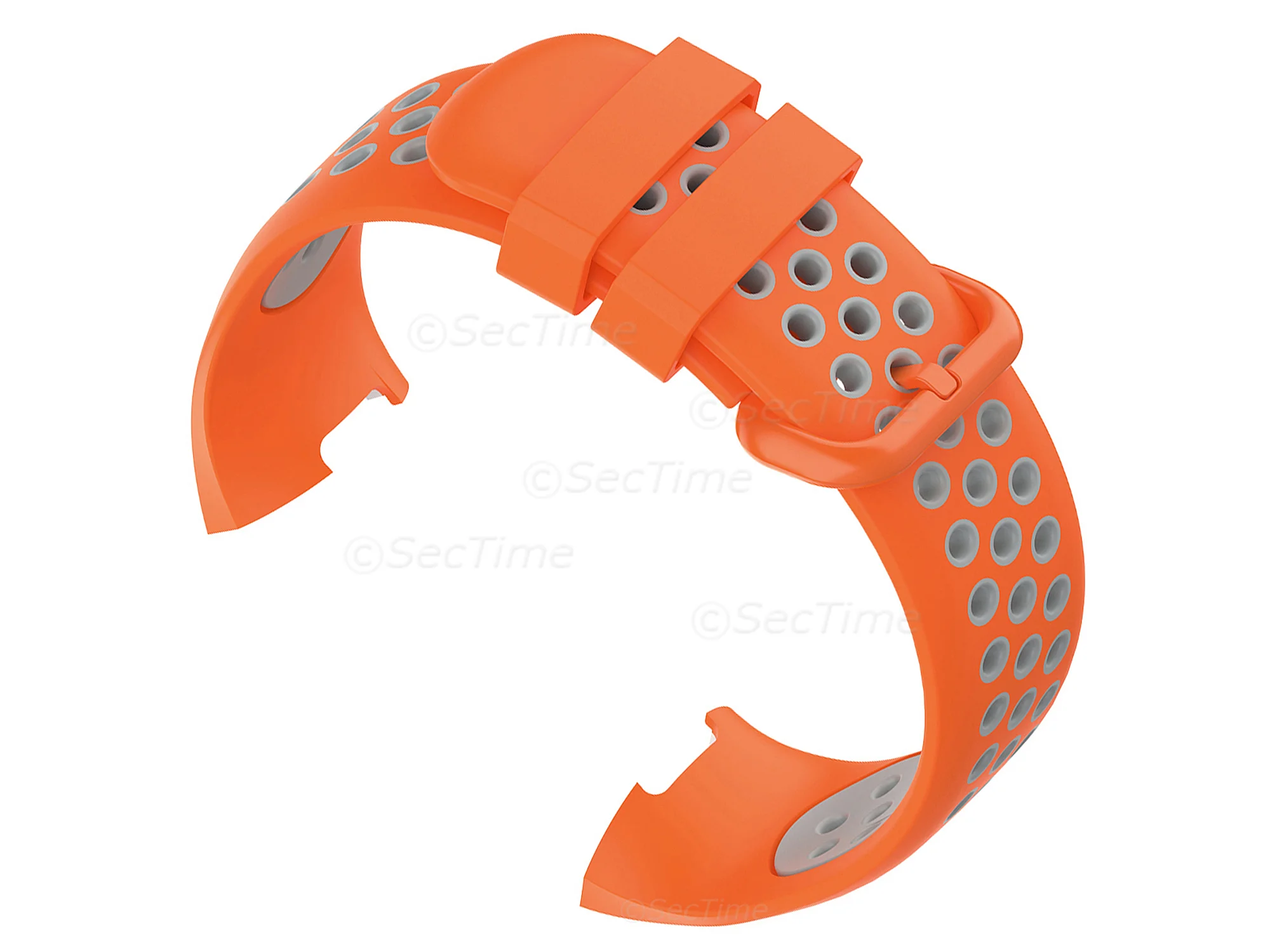 (image for) Silicone Watch Strap Band For Fitbit Charge 3, 4 Orange/Grey - Universal - M2 (2)