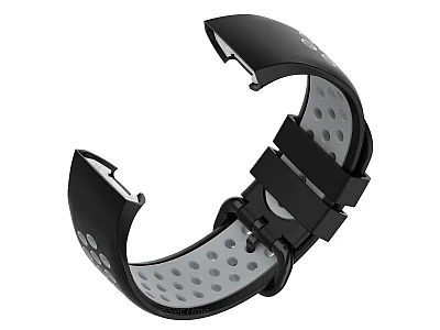 (image for) Silicone Watch Strap Band For Fitbit Charge 3, 4 Black/Grey - Universal - M2 (3)
