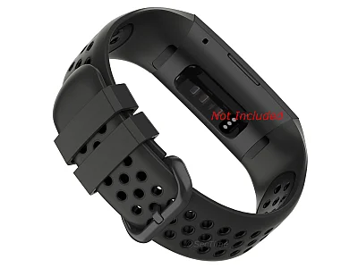 (image for) Silicone Watch Strap Band For Fitbit Charge 3, 4 Graphite/Black - Universal - M2 (1)