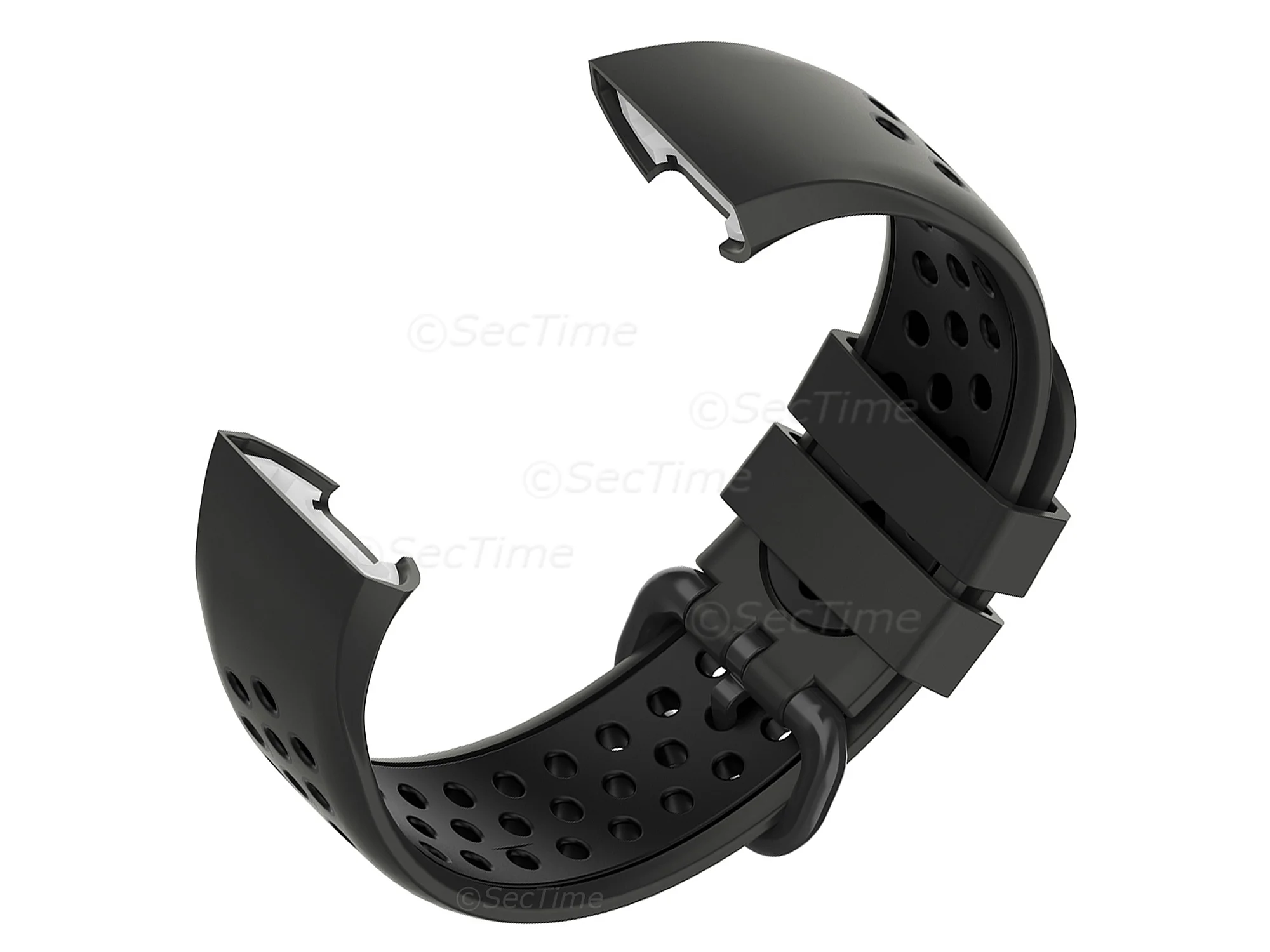 (image for) Silicone Watch Strap Band For Fitbit Charge 3, 4 Graphite/Black - Universal - M2 (3)