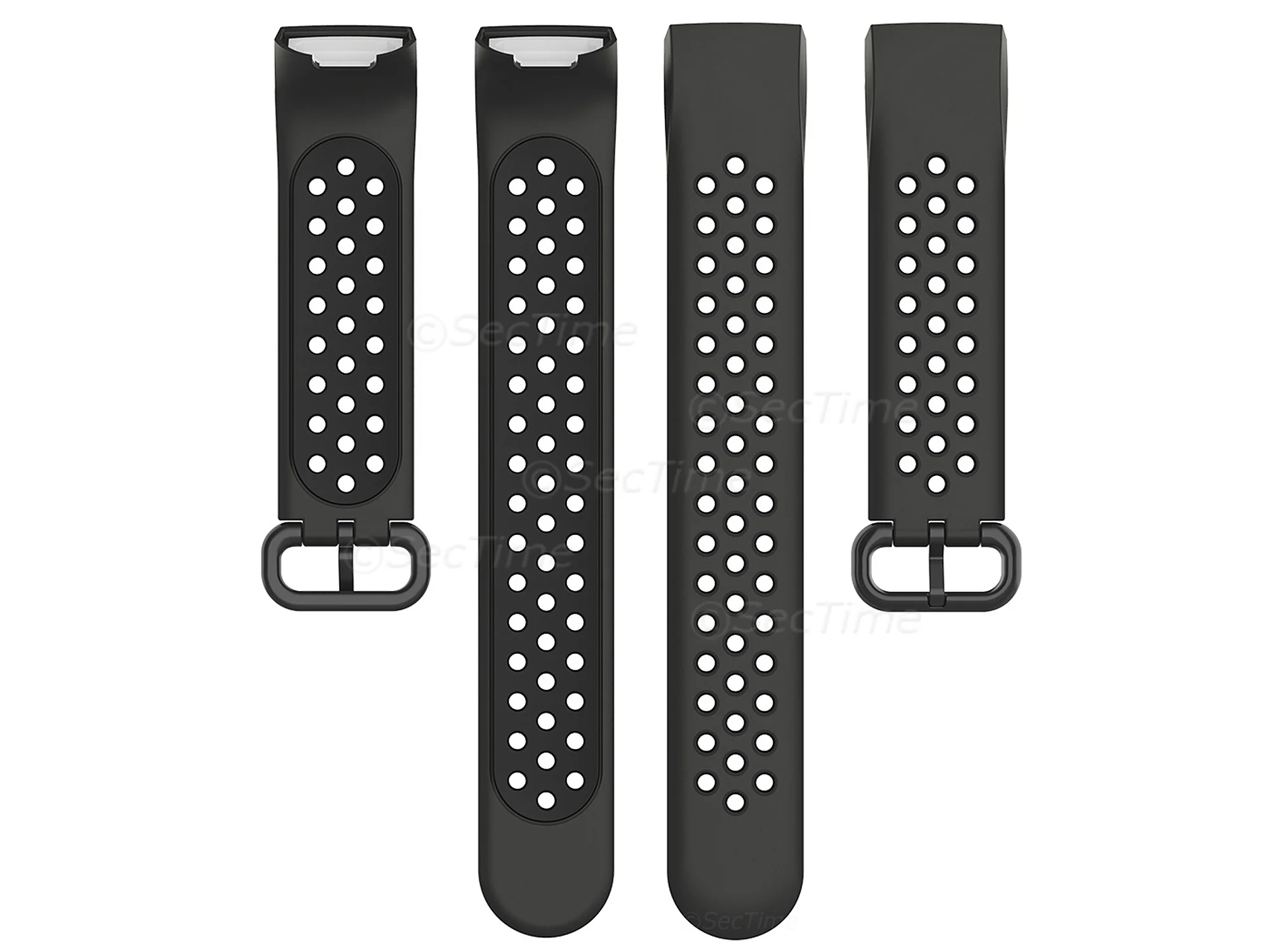 (image for) Silicone Watch Strap Band For Fitbit Charge 3, 4 Graphite/Black - Universal - M2 (4)