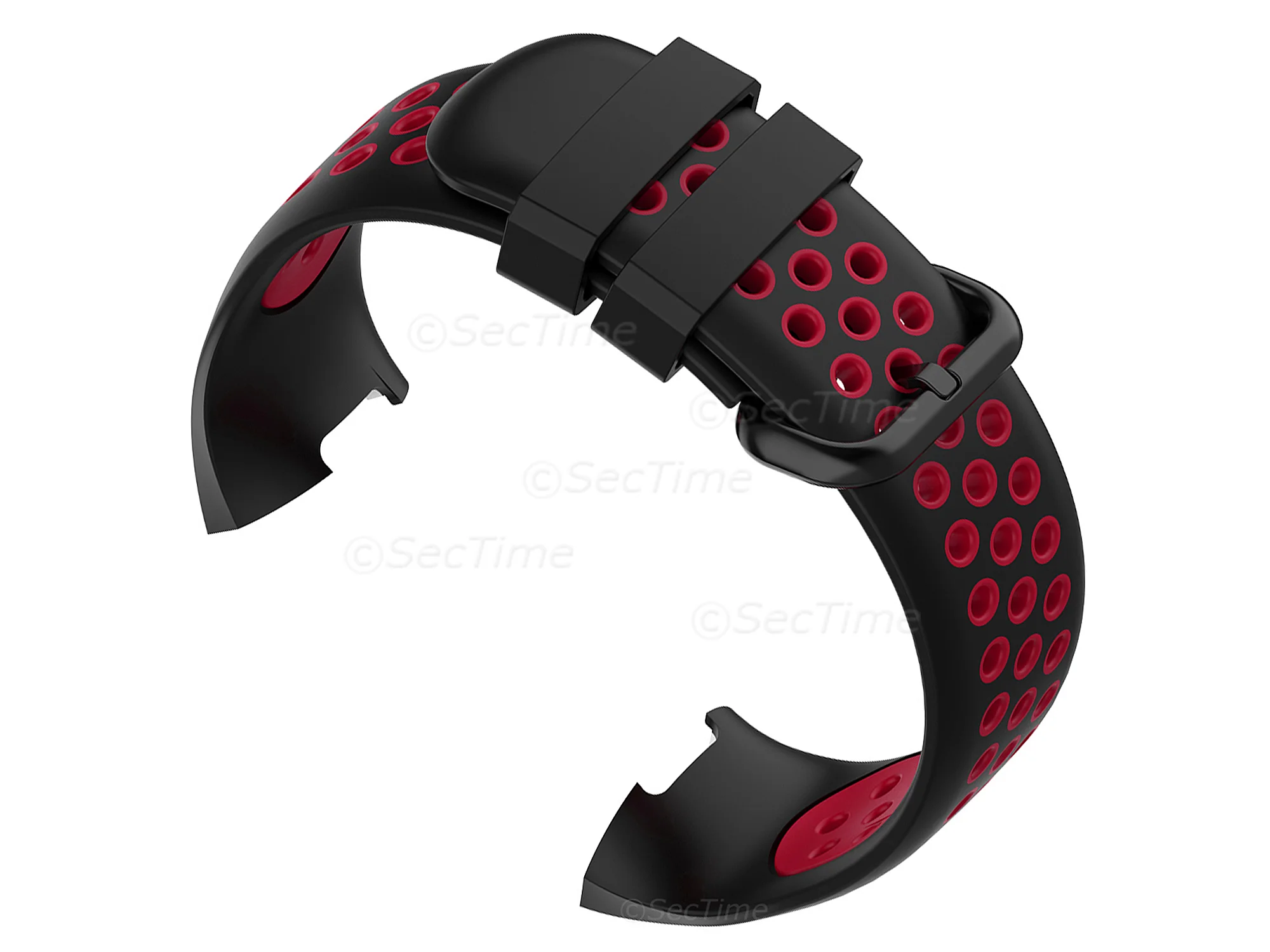(image for) Silicone Watch Strap Band For Fitbit Charge 3, 4 Black/Red - Universal - M2 (2)