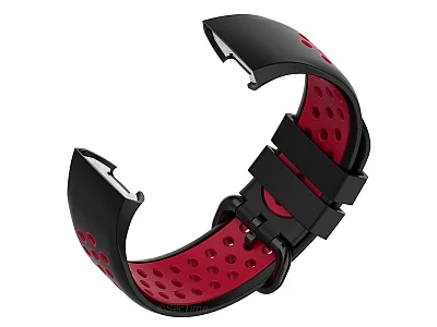 (image for) Silicone Watch Strap Band For Fitbit Charge 3, 4 Black/Red - Universal - M2 (3)