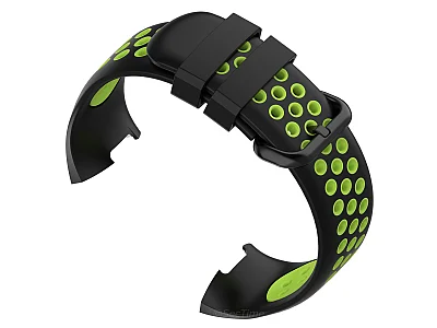 (image for) Silicone Watch Strap Band For Fitbit Charge 3, 4 Black/Green - Universal - M2 (2)