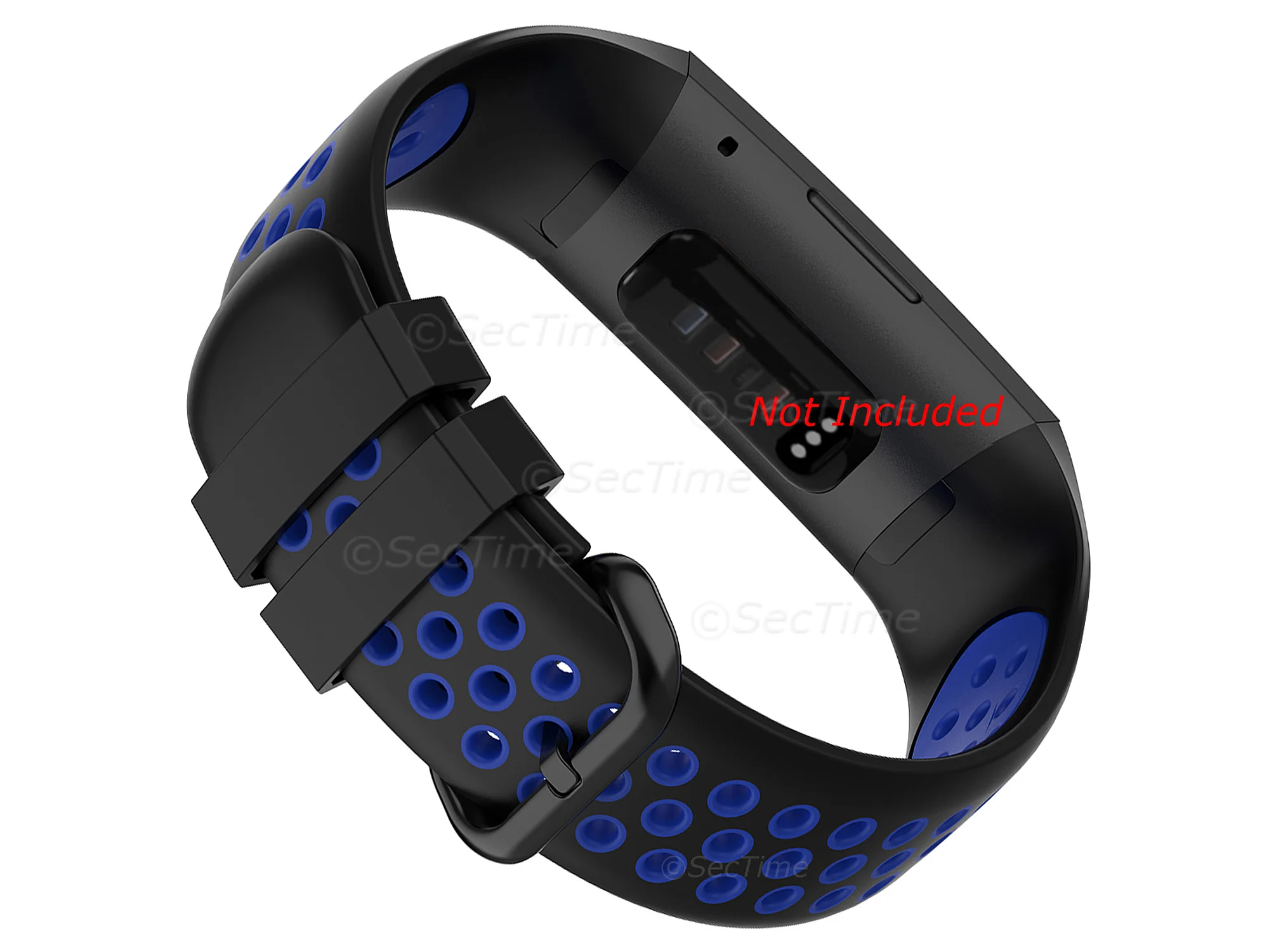 (image for) Silicone Watch Strap Band For Fitbit Charge 3, 4 Black/Blue - Universal - M2 (1)