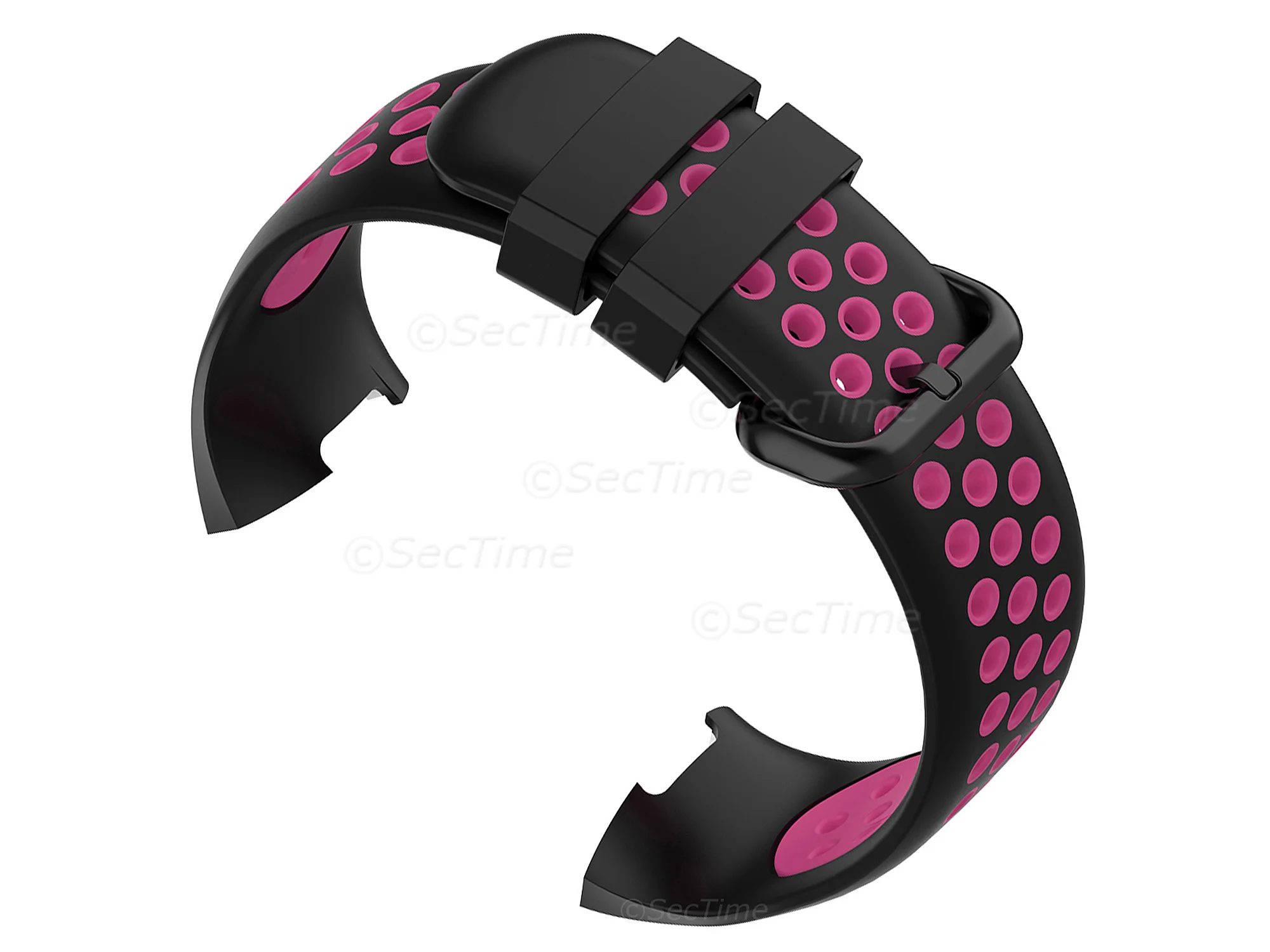 (image for) Silicone Watch Strap Band For Fitbit Charge 3, 4 Black/Lilac - Universal - M2 (2)