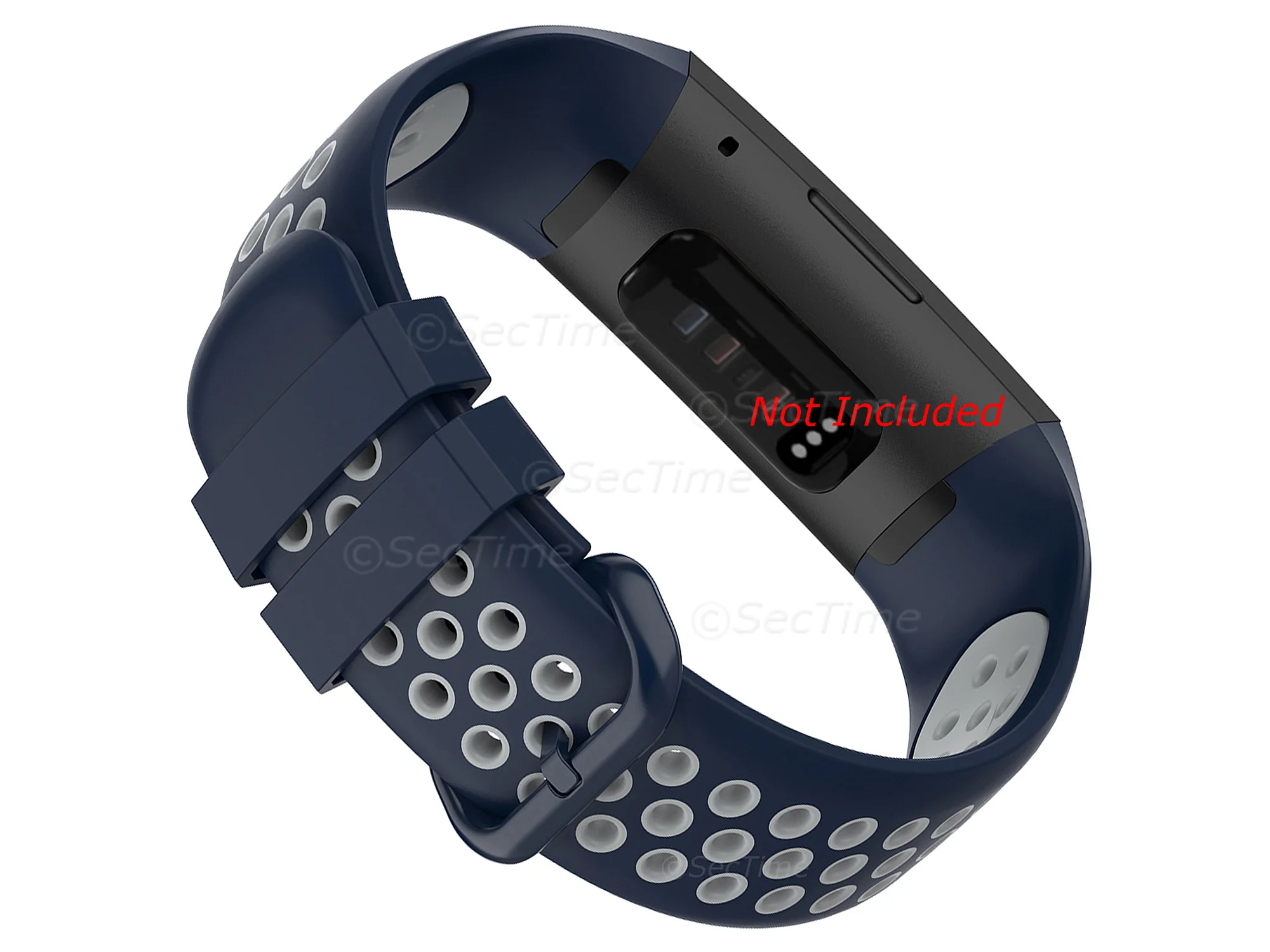 (image for) Silicone Watch Strap Band For Fitbit Charge 3, 4 Blue/Grey - Universal - M2 (1)