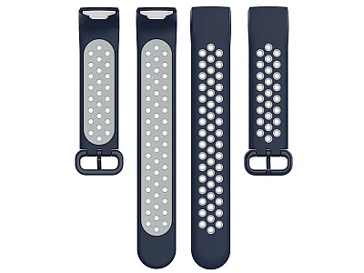 (image for) Silicone Watch Strap Band For Fitbit Charge 3, 4 Blue/Grey - Universal - M2 (4)
