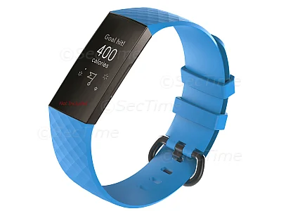 (image for) Replacement Silicone Watch Strap Band For Fitbit Charge 3 Sky Blue - Small