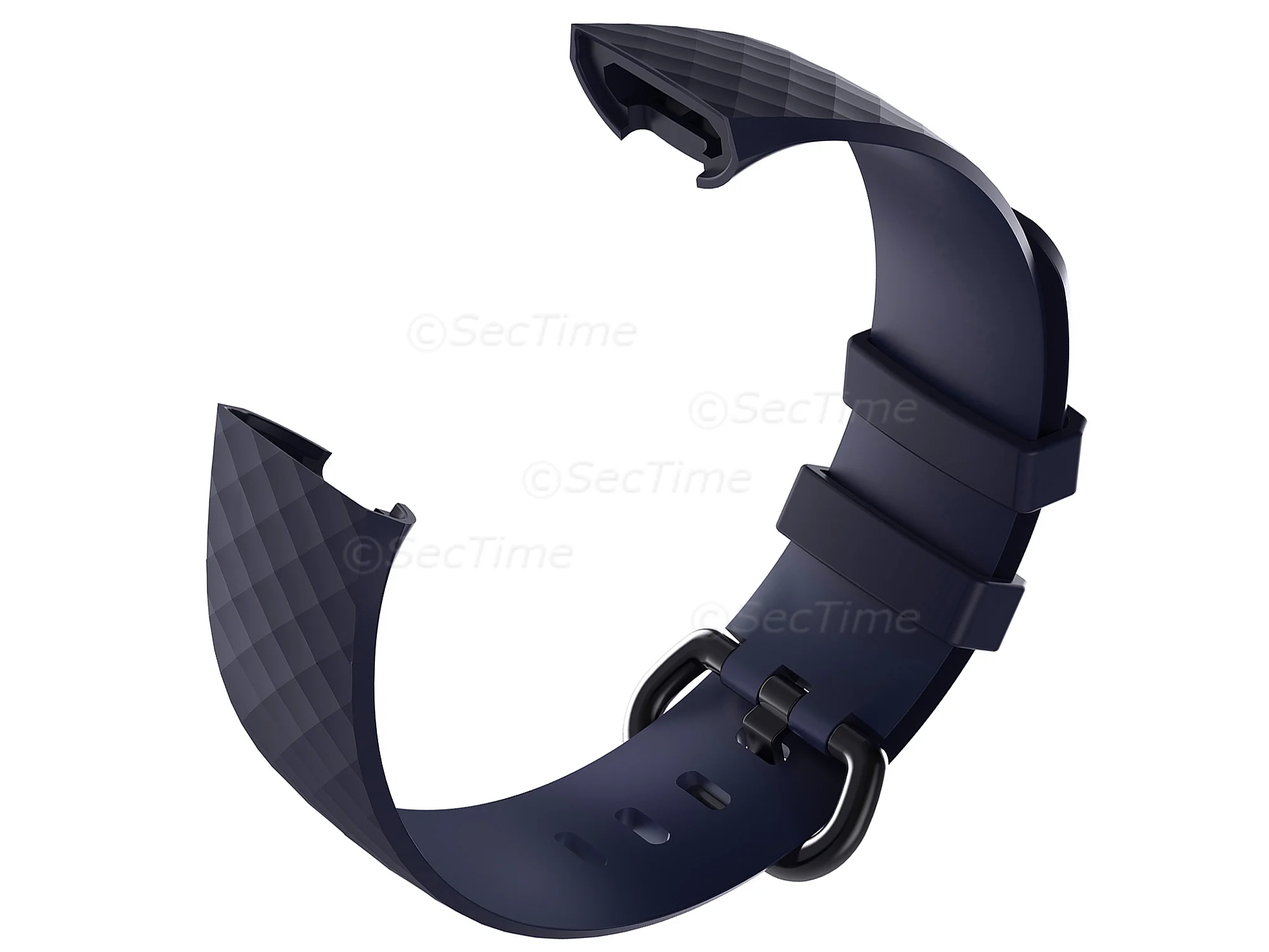 (image for) Replacement Silicone Watch Strap Band For Fitbit Charge 3 Navy Blue - Small (2)