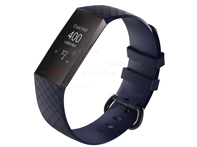 (image for) Replacement Silicone Watch Strap Band For Fitbit Charge 3 Navy Blue - Small