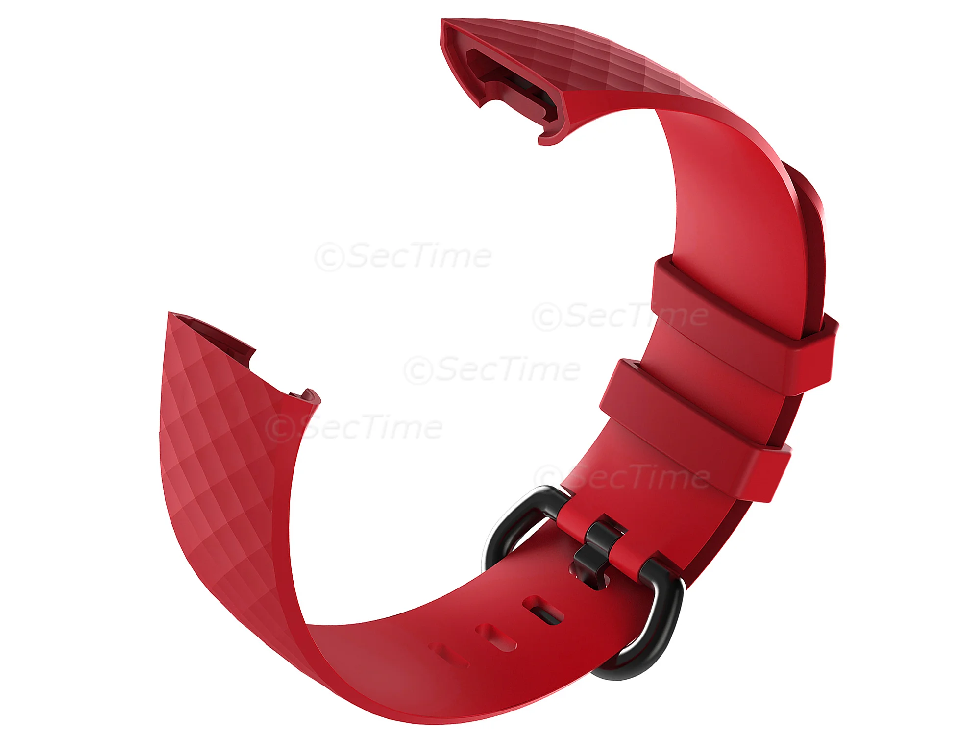 (image for) Replacement Silicone Watch Strap Band For Fitbit Charge 3 Red - Small (2)