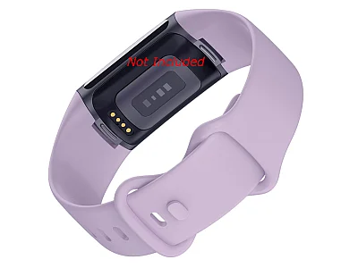 (image for) Replacement Silicone Watch Strap Band For Fitbit Charge 5 Lilac - Large (1)