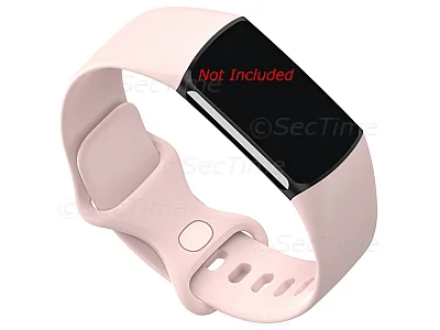 (image for) Replacement Silicone Watch Strap Band For Fitbit Charge 5 Powder Pink - Large