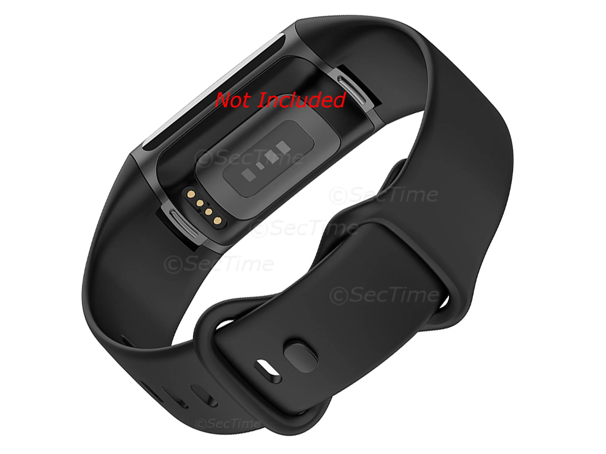 (image for) Replacement Silicone Watch Strap Band For Fitbit Charge 5 Black - Large (1)