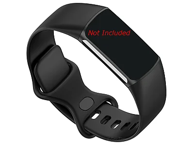 (image for) Replacement Silicone Watch Strap Band For Fitbit Charge 5 Black - Large
