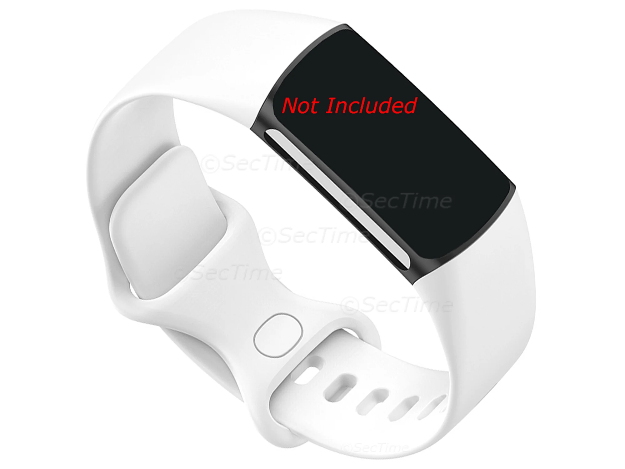(image for) Replacement Silicone Watch Strap Band For Fitbit Charge 5 White - Large