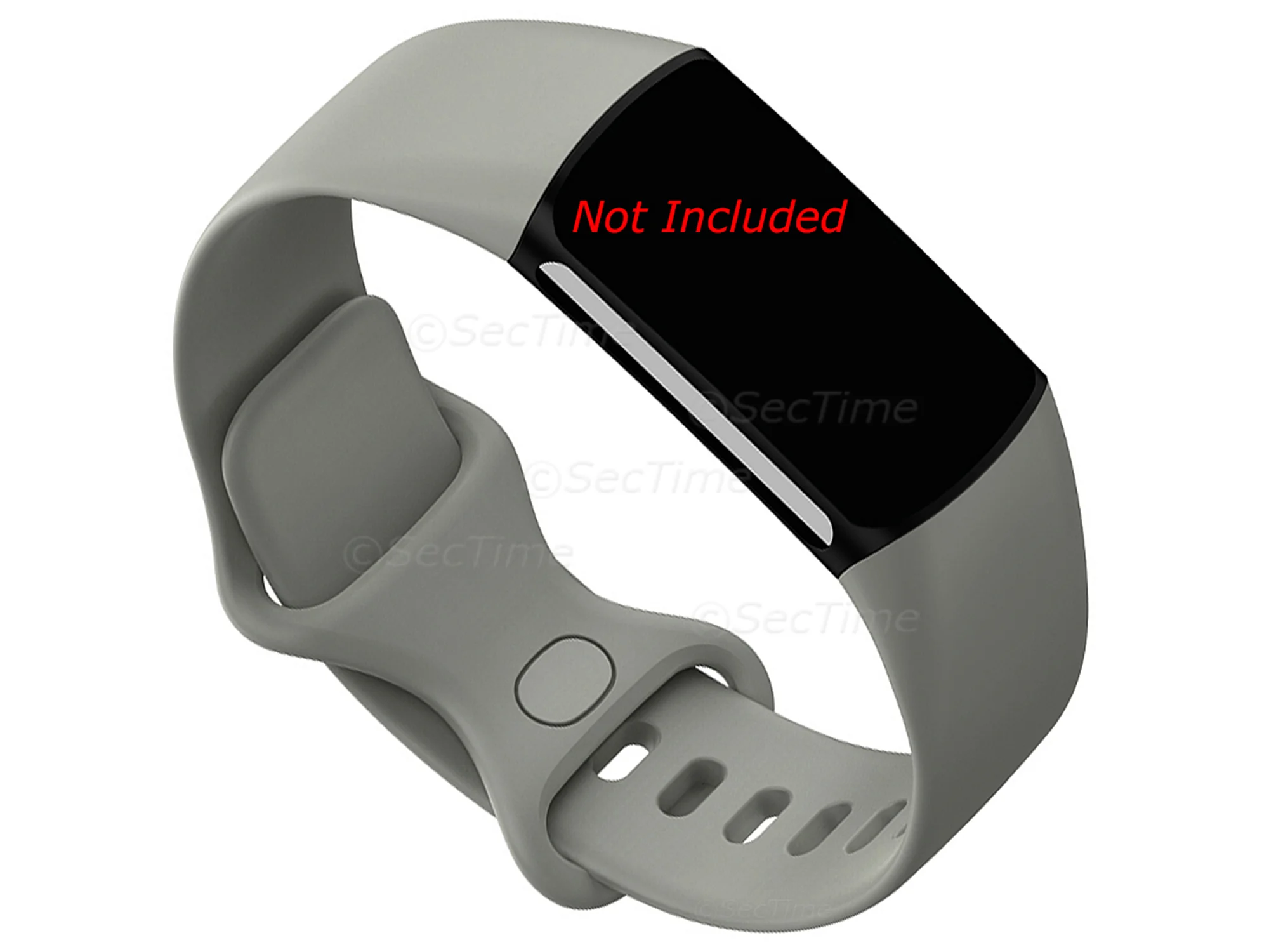 (image for) Replacement Silicone Watch Strap Band For Fitbit Charge 5 Grey - Large