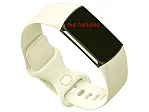 (image for) Replacement Silicone Watch Strap Band For Fitbit Charge 5 Light Cream - Large