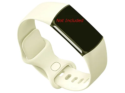 (image for) Replacement Silicone Watch Strap Band For Fitbit Charge 5 Light Cream - Large