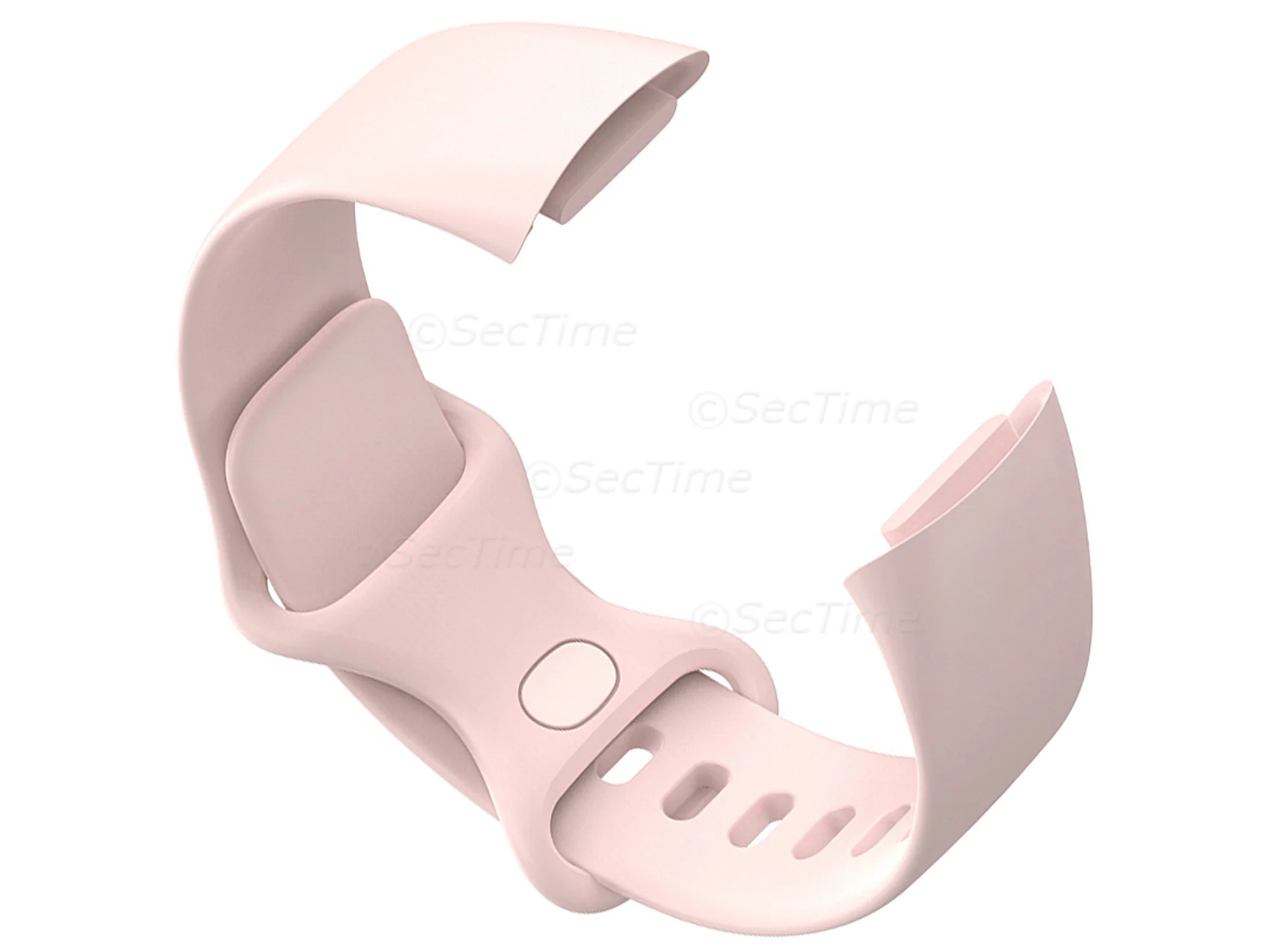 (image for) Replacement Silicone Watch Strap Band For Fitbit Charge 5 Powder Pink - Small (2)