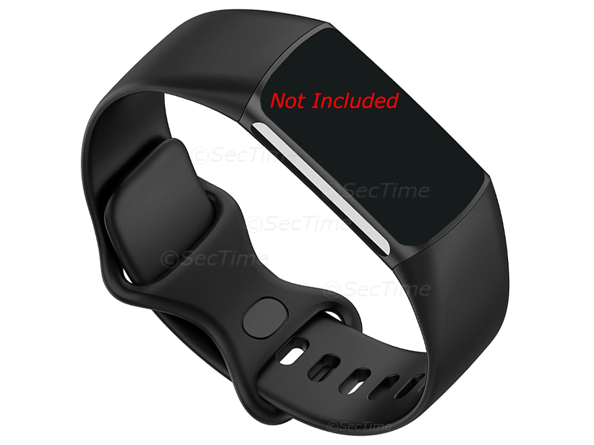 (image for) Replacement Silicone Watch Strap Band For Fitbit Charge 5 Black - Small