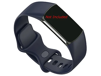 (image for) Replacement Silicone Watch Strap Band For Fitbit Charge 5 Navy Blue - Small