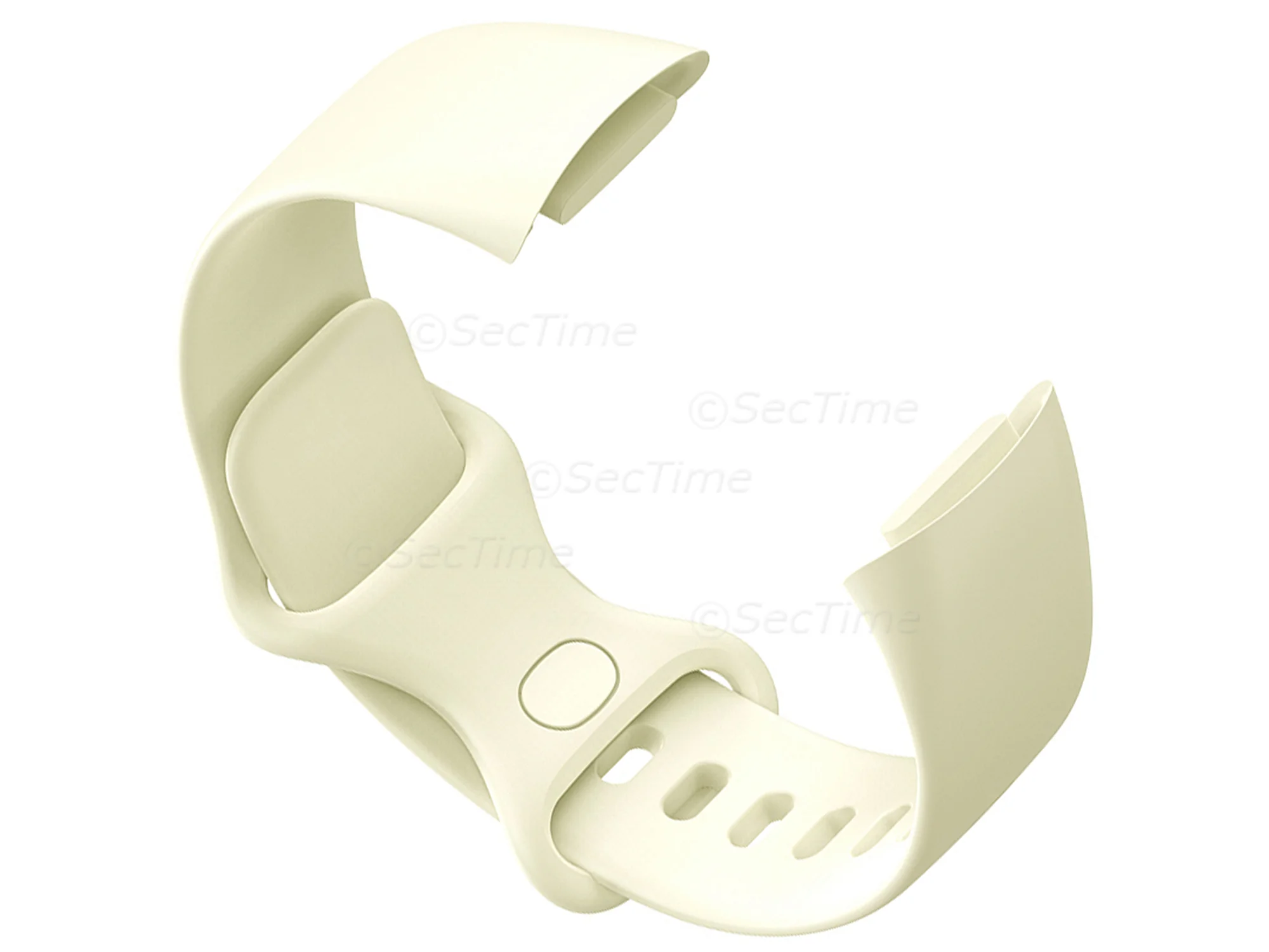 (image for) Replacement Silicone Watch Strap Band For Fitbit Charge 5 Light Cream - Small (2)