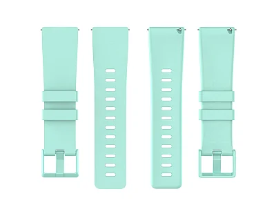 (image for) Silicone Watch Strap Band QR For Fitbit Versa 1, 2, Lite - Cyan Large - M1 (4)