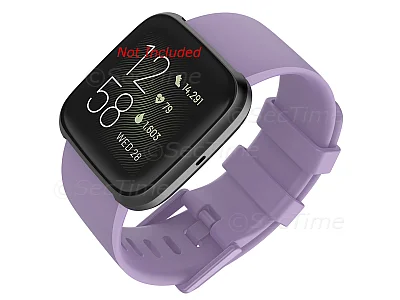 (image for) Silicone Watch Strap Band QR For Fitbit Versa 1, 2, Lite - Lilac Large - M1
