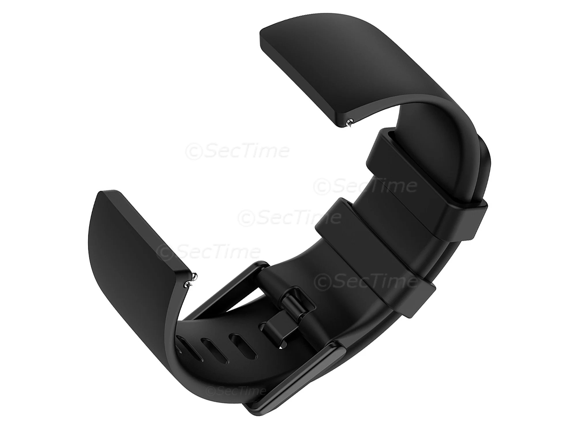 (image for) Silicone Watch Strap Band QR For Fitbit Versa 1, 2, Lite - Black Large - M1 (3)