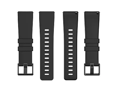 (image for) Silicone Watch Strap Band QR For Fitbit Versa 1, 2, Lite - Black Large - M1 (4)