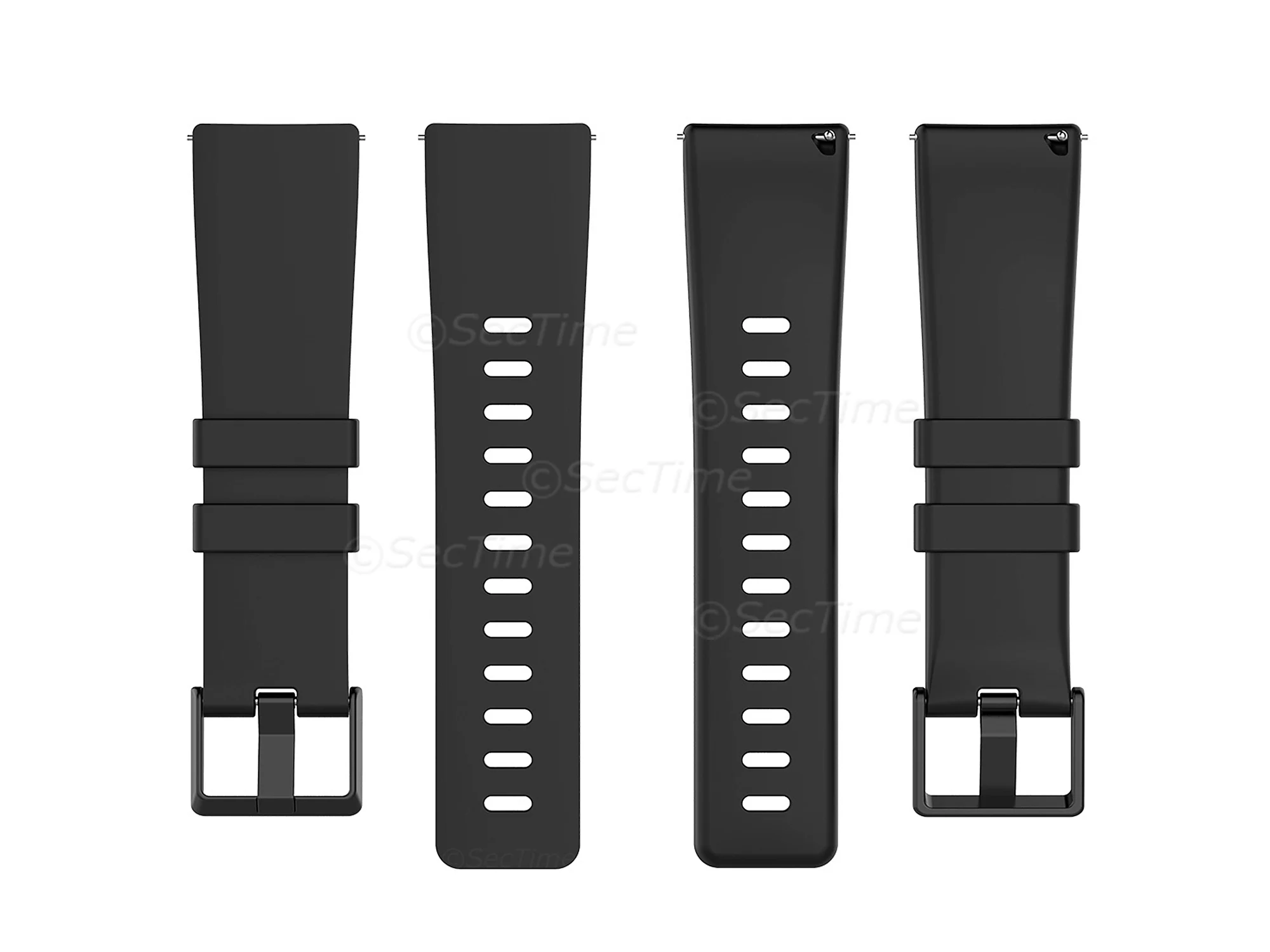(image for) Silicone Watch Strap Band QR For Fitbit Versa 1, 2, Lite - Black Large - M1 (4)