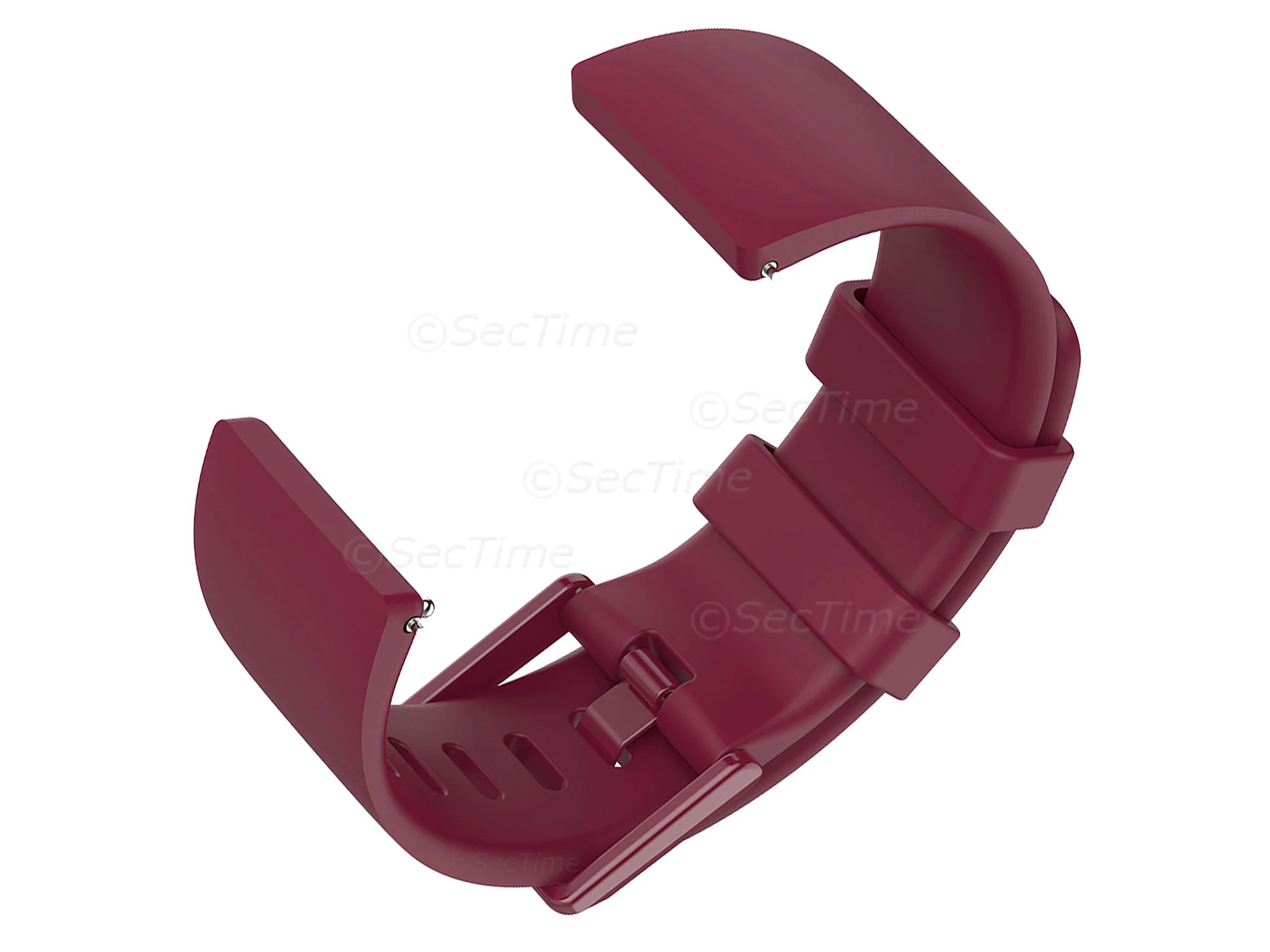 (image for) Silicone Watch Strap Band QR For Fitbit Versa 1, 2, Lite - Maroon Large - M1 (3)