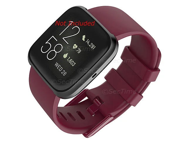 (image for) Silicone Watch Strap Band QR For Fitbit Versa 1, 2, Lite - Maroon Large - M1