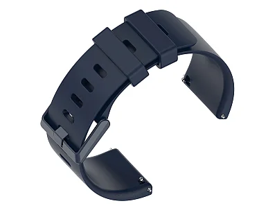(image for) Silicone Watch Strap Band QR For Fitbit Versa 1, 2, Lite - Navy Blue Large - M1 (2)