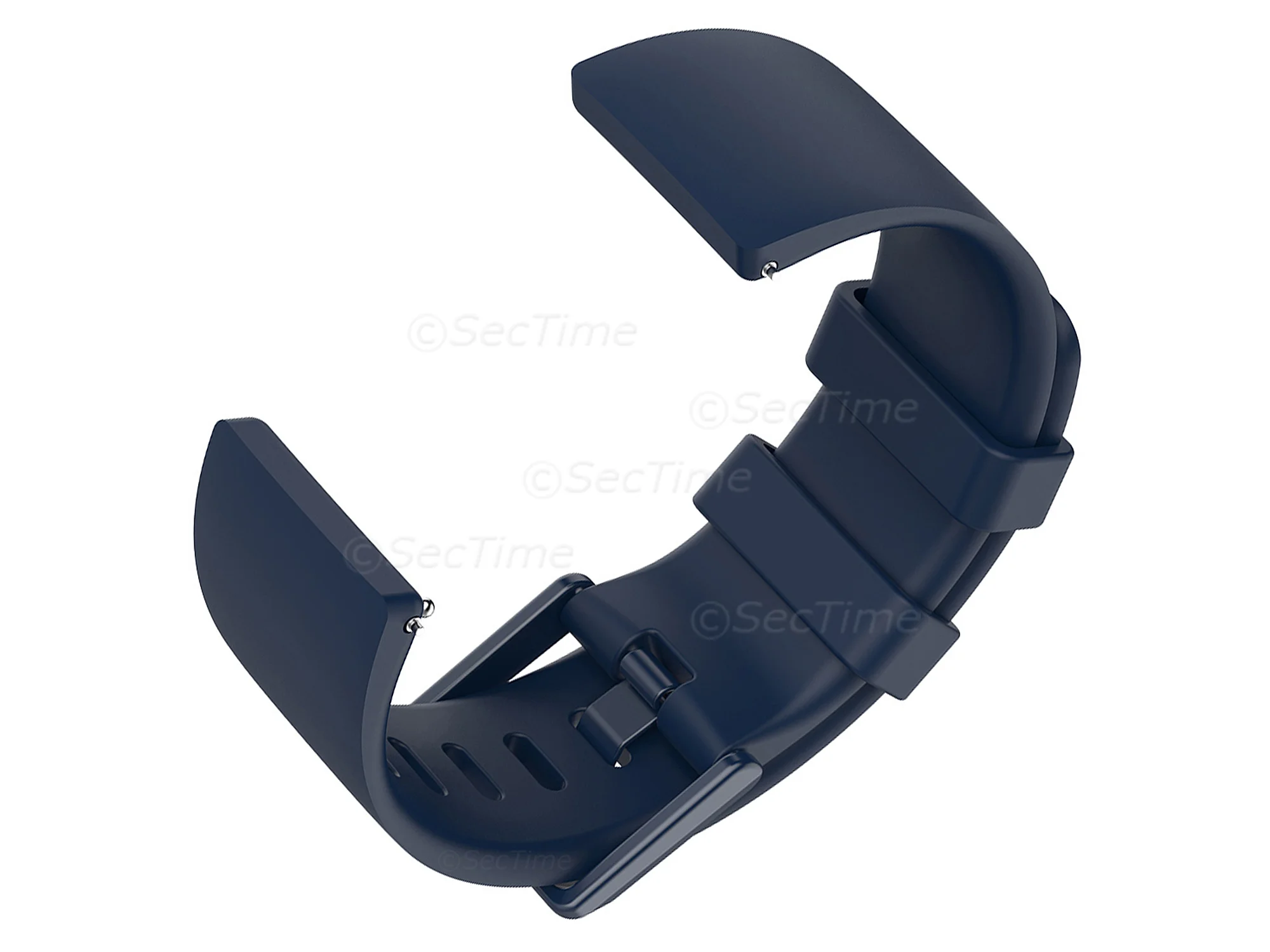(image for) Silicone Watch Strap Band QR For Fitbit Versa 1, 2, Lite - Navy Blue Large - M1 (3)