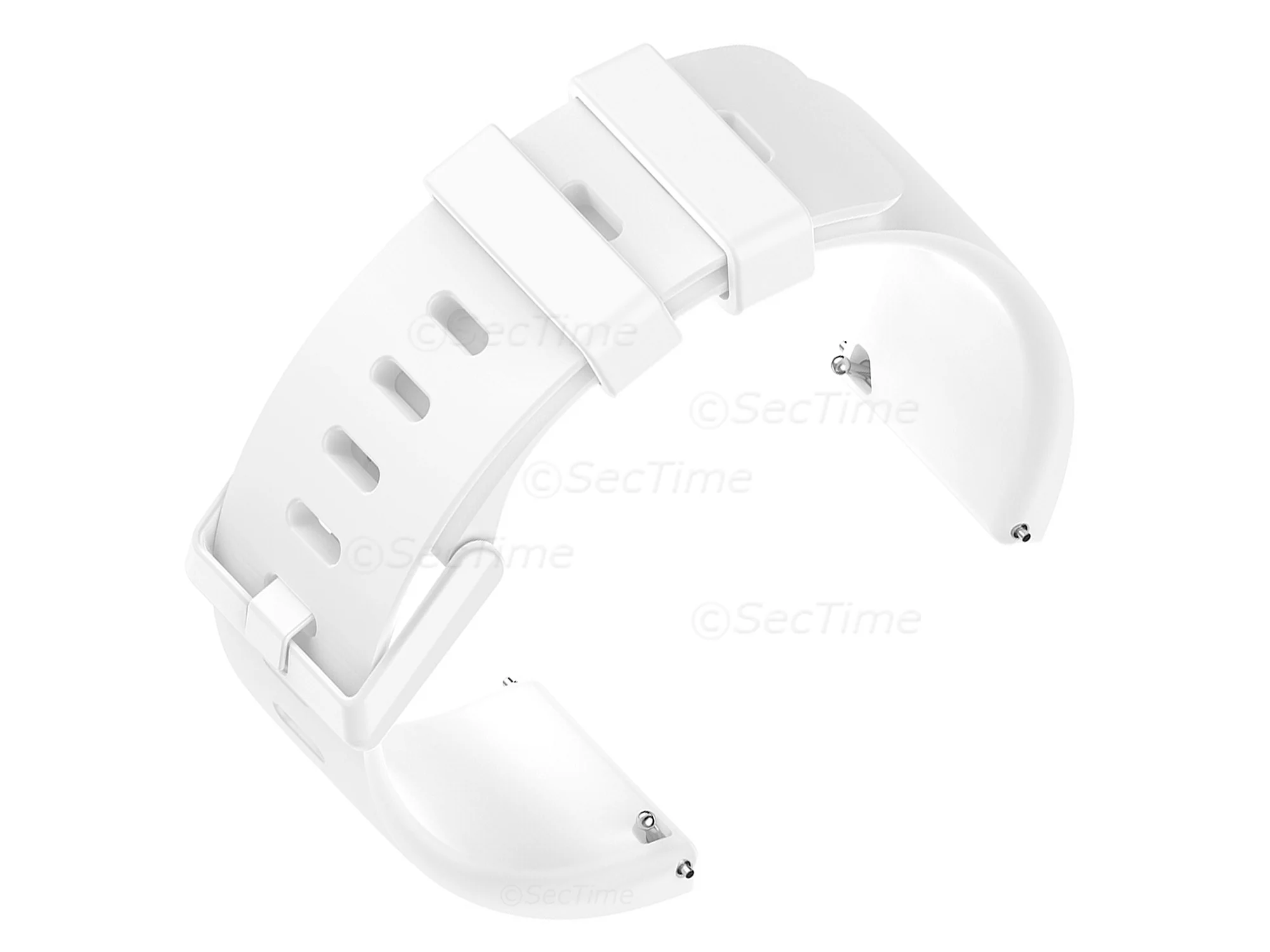 (image for) Silicone Watch Strap Band QR For Fitbit Versa 1, 2, Lite - White Large - M1 (2)