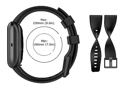 (image for) Silicone Watch Strap Band QR For Fitbit Versa 1, 2, Lite - White Large - M1 (5)