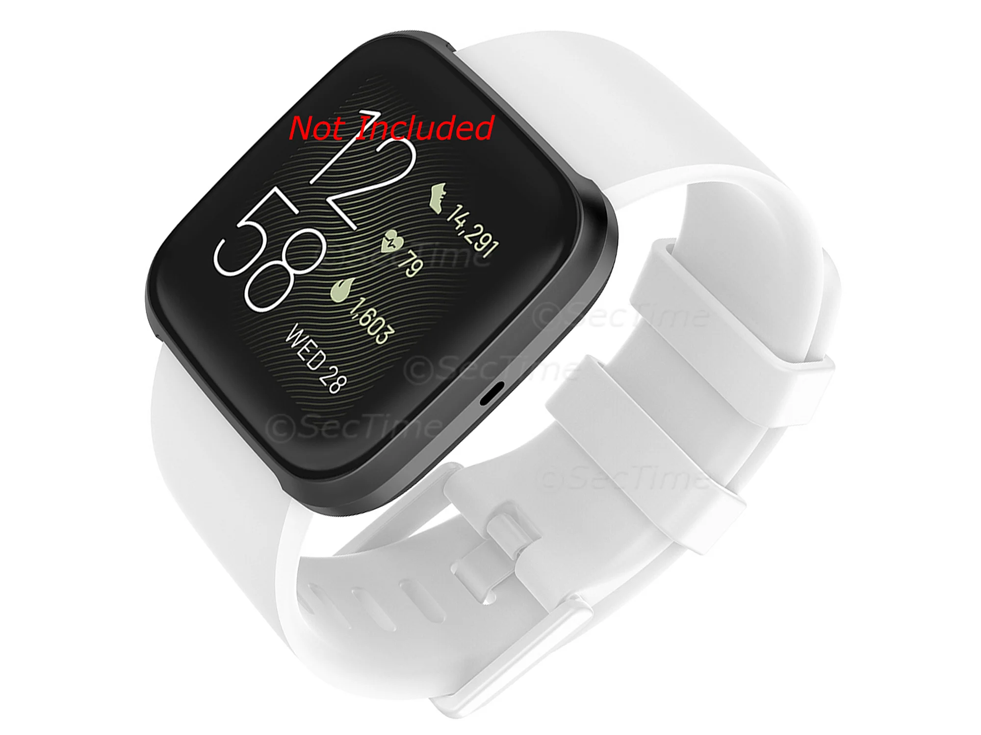 (image for) Silicone Watch Strap Band QR For Fitbit Versa 1, 2, Lite - White Large - M1