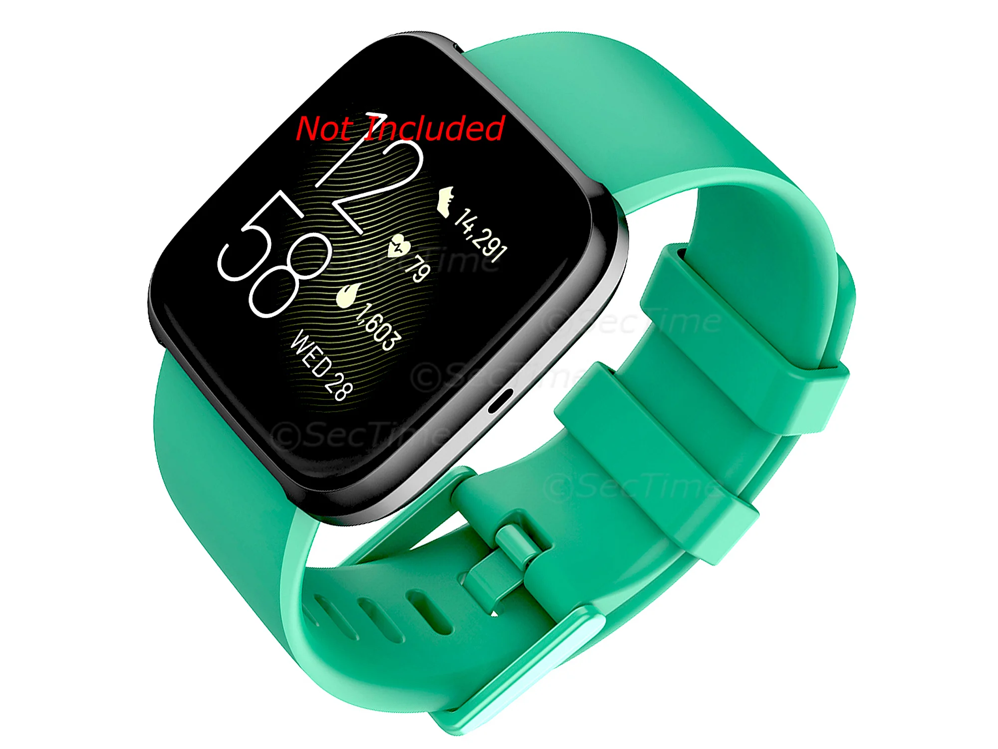 (image for) Silicone Watch Strap Band QR For Fitbit Versa 1, 2, Lite - Green Large - M1